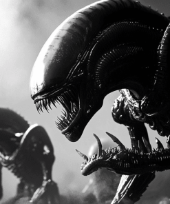 Black and White Xenomorph Aliens Diamond Painting