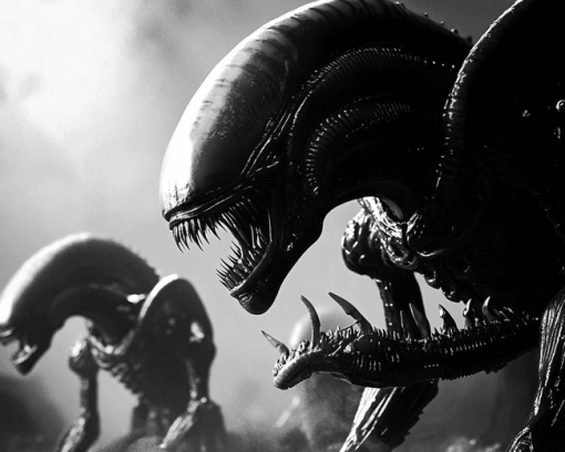 Black and White Xenomorph Aliens Diamond Painting