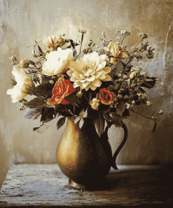 Blossoms and Rustic Vases Diamond Painting