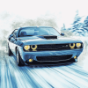 Blue Challenger Cars Diamond Painting