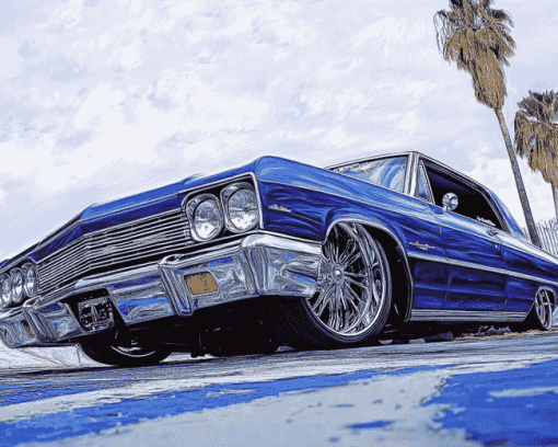 Blue Chevrolet Lowrider Diamond Painting