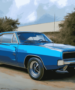 Blue Dodge Charger Vehicle Diamond Painting