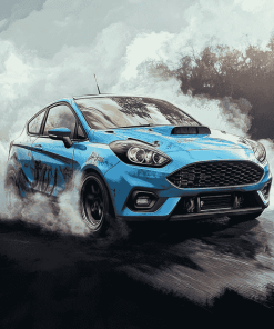 Blue Fiesta Car Diamond Painting