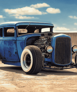 Blue Hot Rod Car Diamond Painting