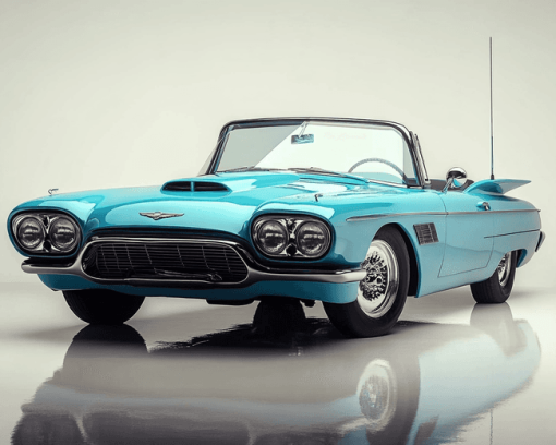 Blue Thunderbird Car Diamond Painting