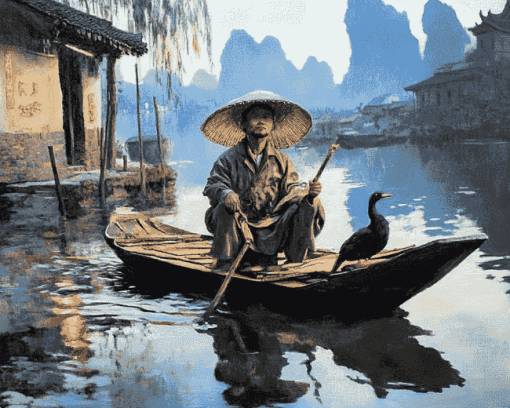 Boat Journey in Guilin Diamond Painting