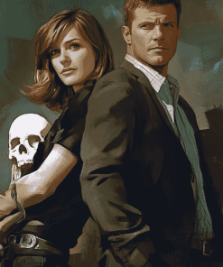 Bones Characters Booth and Brennan Diamond Painting