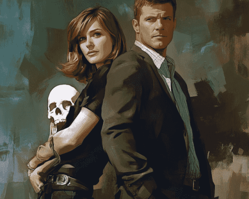 Bones Characters Booth and Brennan Diamond Painting