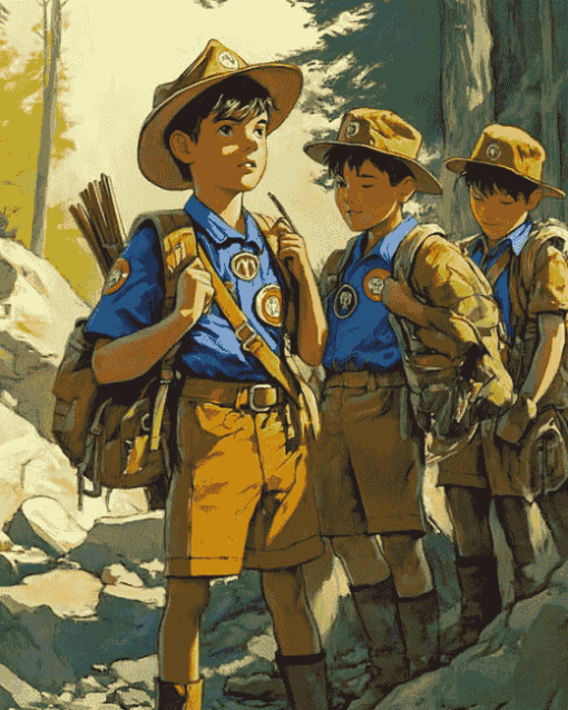 Boy Scouts Cartoon Adventure Diamond Painting