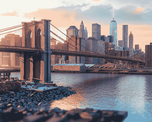 Brooklyn Bridge Cityscape Diamond Painting