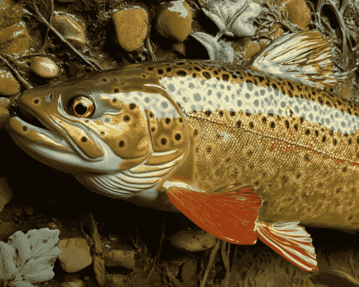 Brown Trout Fish Close-Up Diamond Painting