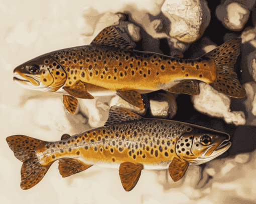 Brown Trout Fish Diamond Painting