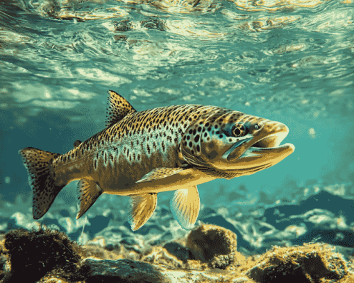 Brown Trout Underwater Diamond Painting