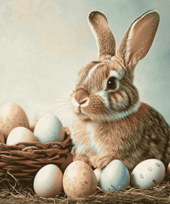 Bunny and Eggs Rabbit Diamond Painting