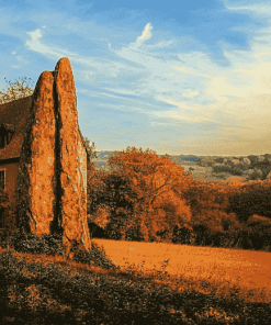 Burgundy Landscape Diamond Painting