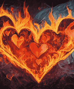 Burning Heart Animation Diamond Painting