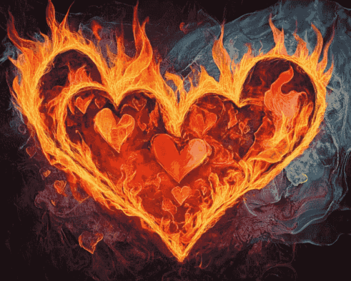 Burning Heart Animation Diamond Painting