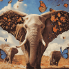 Butterflies and Elephants Diamond Painting