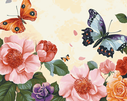 Butterflies and Roses Diamond Painting