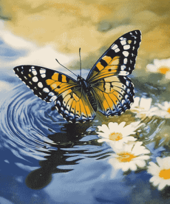 Butterfly Water Scene Diamond Painting