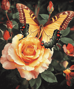 Butterfly and Rose Diamond Painting