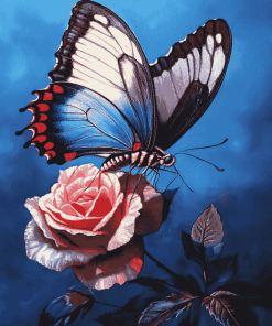 Butterfly on Rose Diamond Painting