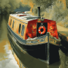 Canal Boat Scene Diamond Painting