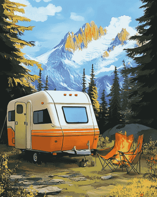 Cartoon Campers Adventure Diamond Painting