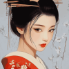 Cartoon Japanese Woman Diamond Painting