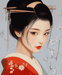 Cartoon Japanese Woman Diamond Painting