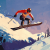 Cartoon Ski Jumping Diamond Painting