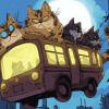 Cat Bus Adventures Diamond Painting