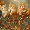 Cat Kittens Bicycle Diamond Painting