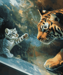 Cat and Tiger Animal Diamond Painting