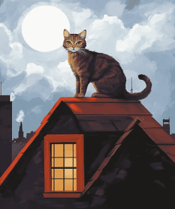 Cat on Roof Diamond Painting