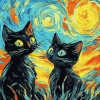 Cats Van Gogh Colorful Kittens Diamond Painting