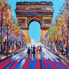 Champs Elysees Colorful Street Diamond Painting