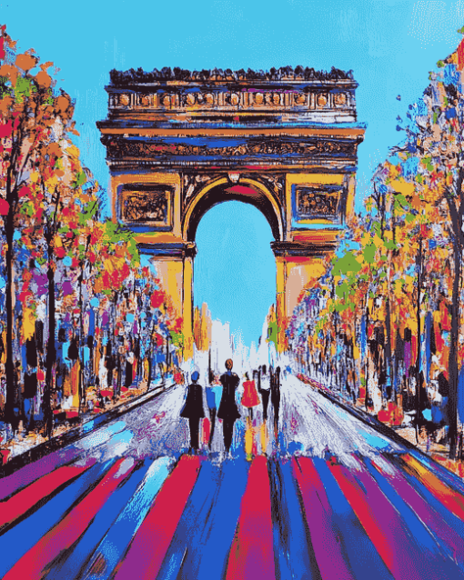 Champs Elysees Colorful Street Diamond Painting