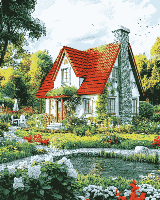 Charming Summer Cottage Diamond Painting