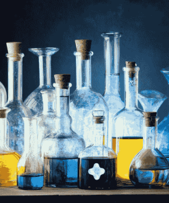 Chemistry Bottles Study Diamond Painting