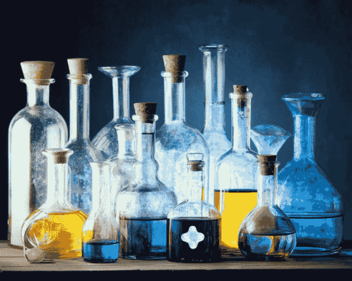 Chemistry Bottles Study Diamond Painting