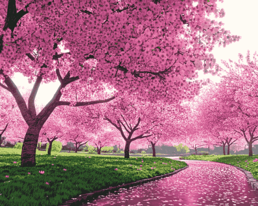 Cherry Blossom Japan Diamond Painting