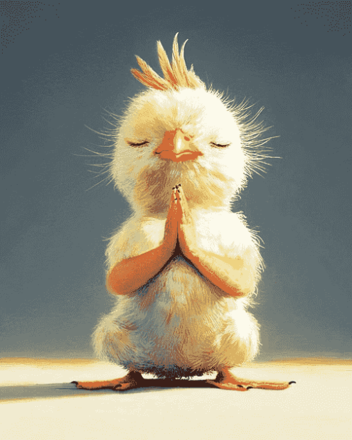 Chick Cartoon Yoga Diamond Painting