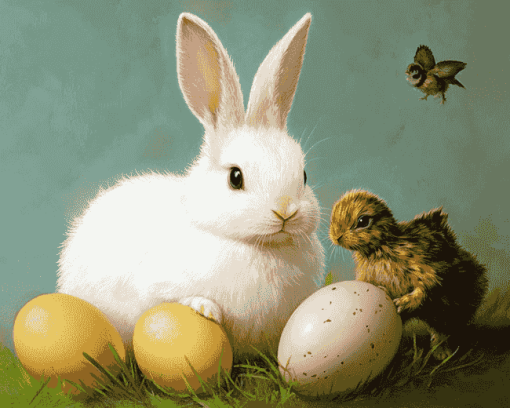 Chick and Bunny Diamond Painting