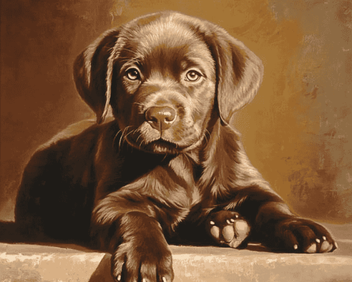 Chocolate Labrador Puppy Diamond Painting