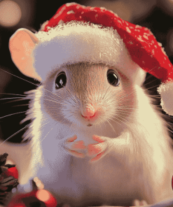 Christmas Cartoon Mouse Diamond Painting