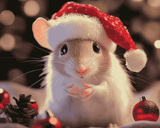 Christmas Cartoon Mouse Diamond Painting