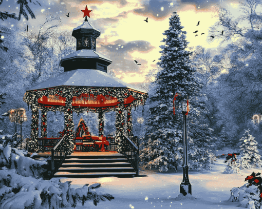 Christmas Gazebo Cartoon Diamond Painting