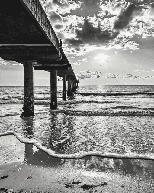 Clearwater Beach Black And White Diamond Painting