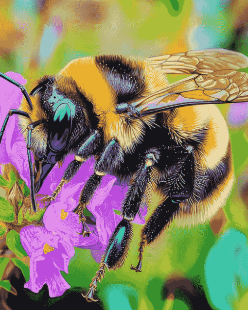 Close Up Bumblebee Insect Diamond Painting